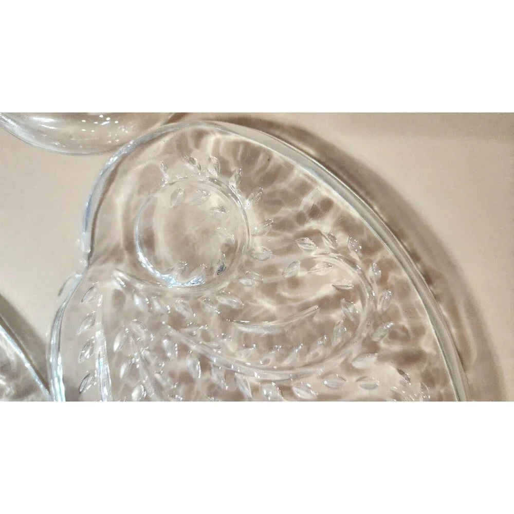 Vintage 1950'sFederal Glass Homestead Hospitality Snack Trays Plates‎ Set of 4